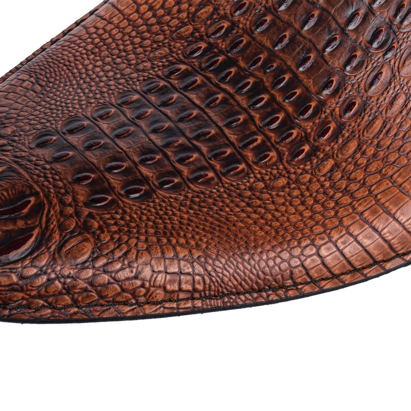 NATGIC Universal Motorcycle Crocodile Leather Saddle Solo Seat Cushion Spring for Honda/Yamaha/Kawasaki/Suzuki/Bobber/Chopper (Brown) - Image 3